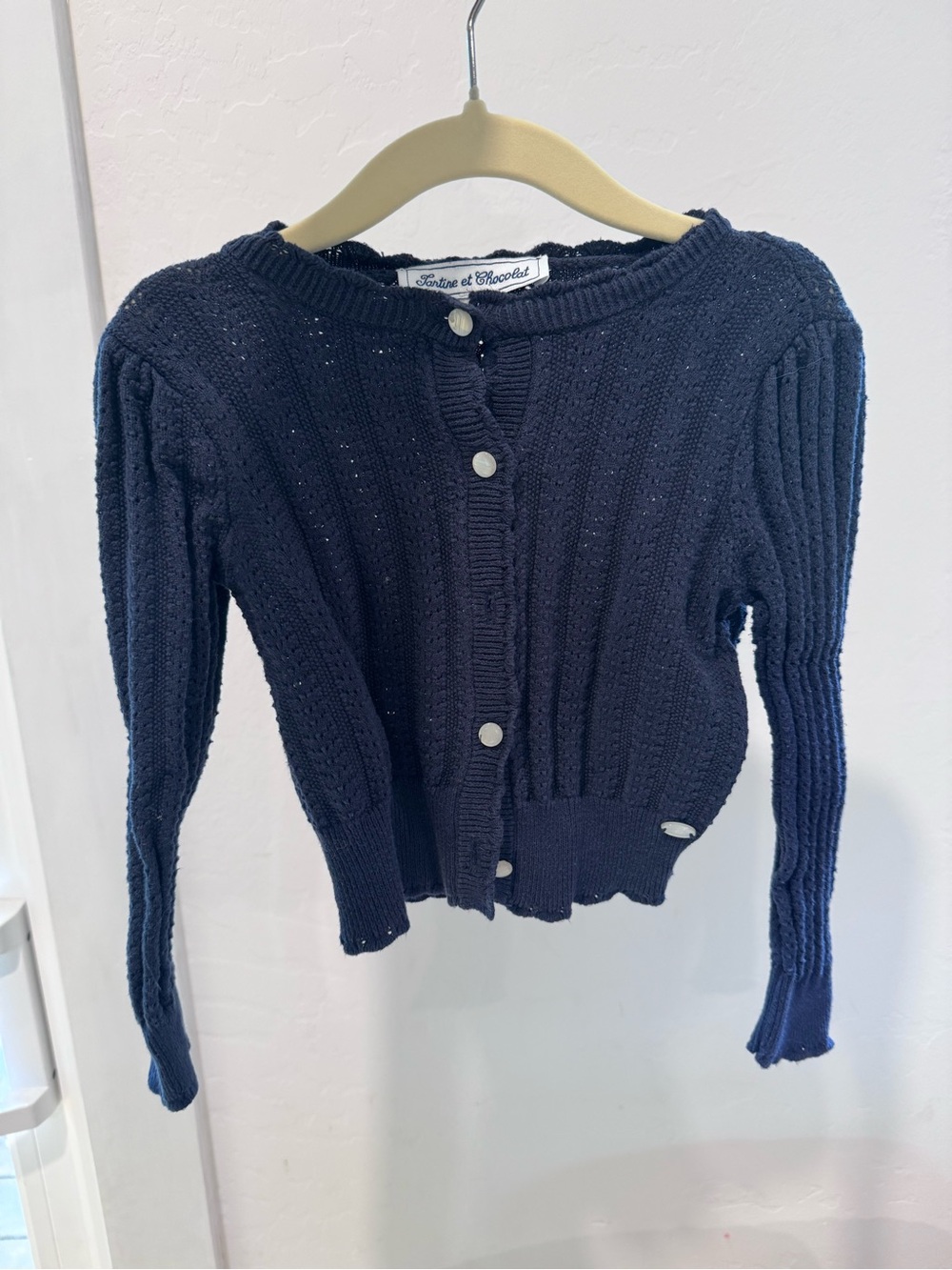 Tartine et chocolat Navy Knit Button Cardigan